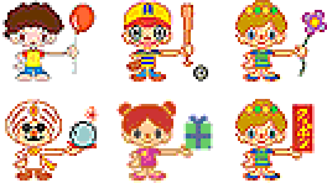 i-Chara pixel characters from the i-mode era, 2003