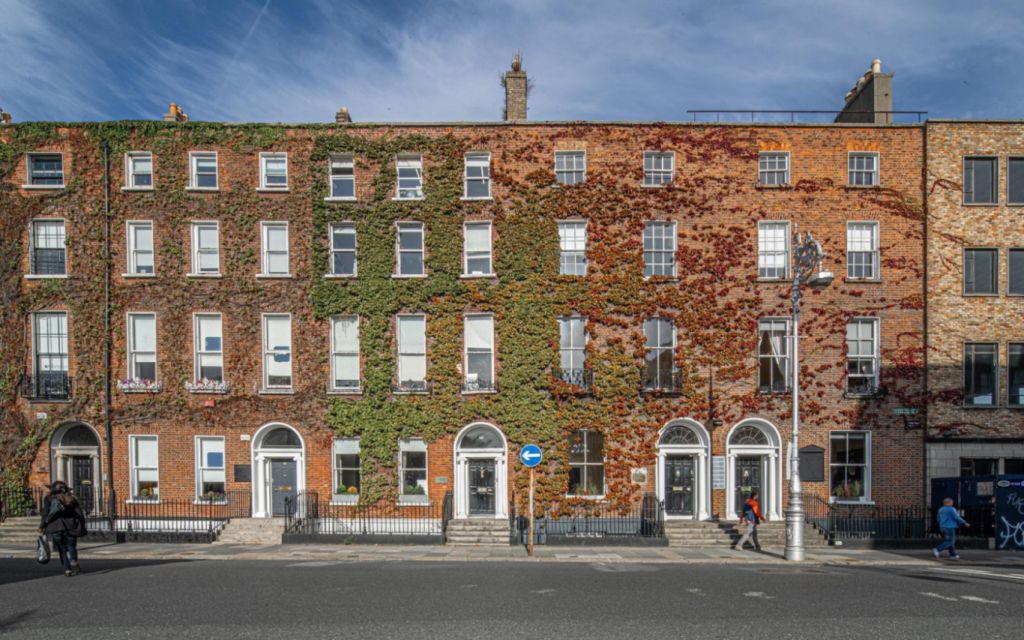 Georgian red-brick terrace on Fitzwilliam Square, Dublin